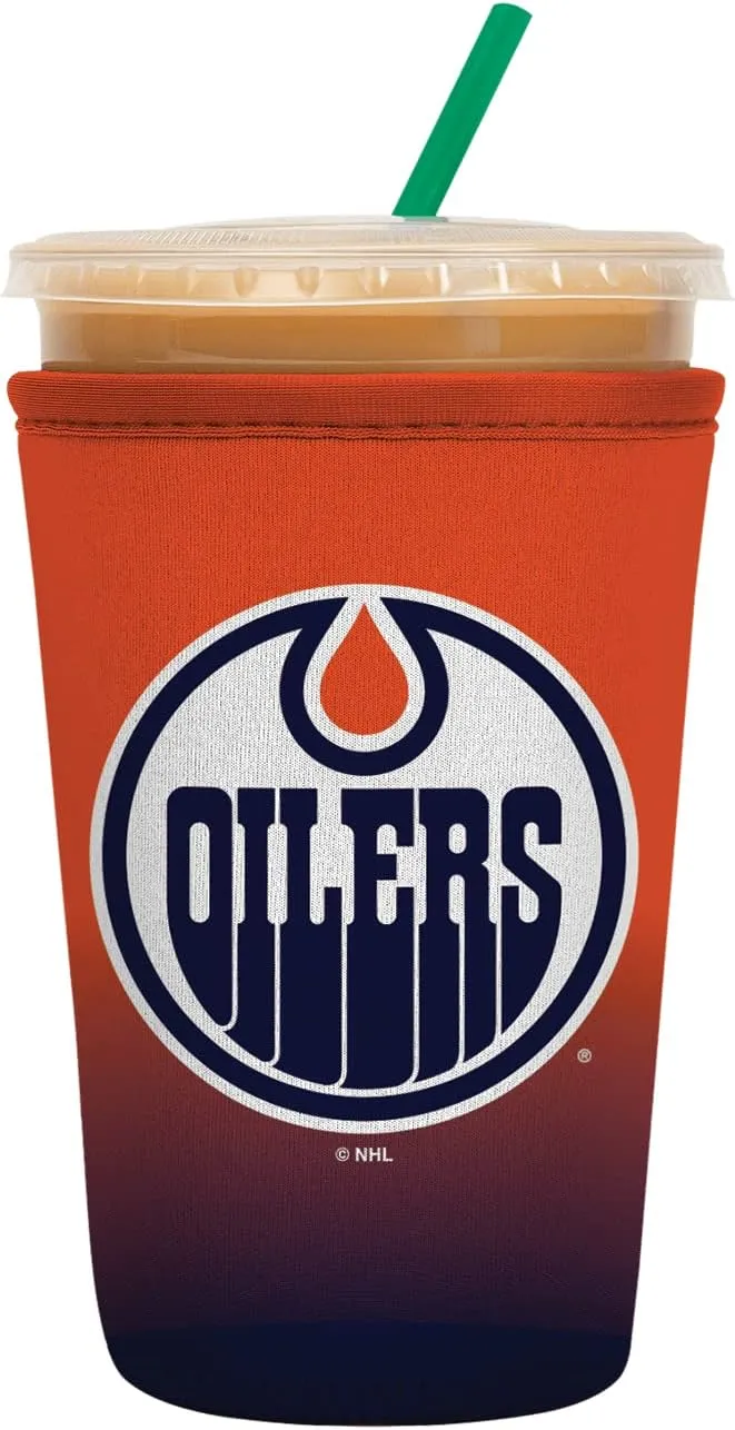 Sok It JavaSok NHL Iced Coffee & Cold Soda Insulated Neoprene Cup Sleeve (Edmonton Oilers, Medium: 22-28oz)