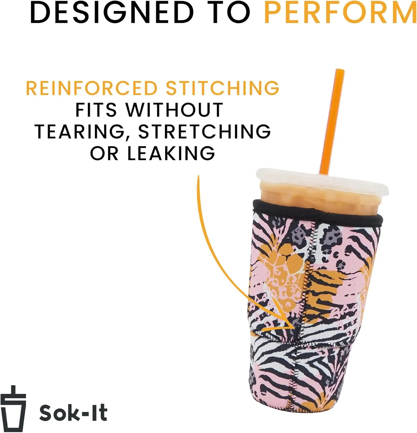 Sok It JavaSok NHL Iced Coffee & Cold Soda Insulated Neoprene Cup Sleeve (Edmonton Oilers, Medium: 22-28oz)