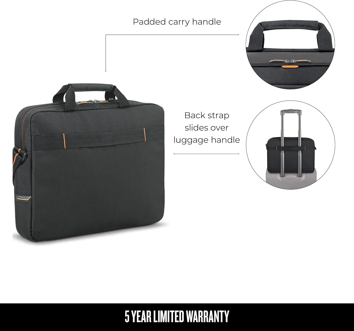 Solo New York Ace Slim Brief Laptop Briefcase