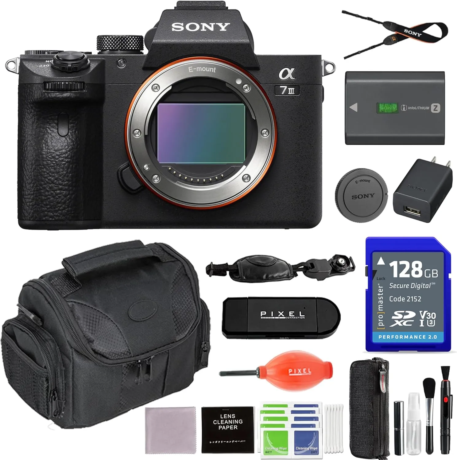 Sony a7 III Mirrorless Digital Camera Bundle with 128GB SDXC Memory Card, Hand Strap, Gadget Bag   More | Sony Alpha 7III