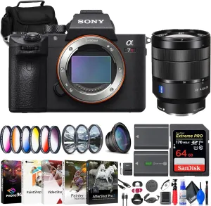 Sony a7R IIIA Mirrorless Camera (ILCE7RM3A/B) FE 24-70mm Lens (SEL2470Z)   64GB Memory Card   Filter Kit   Wide Angle Lens   Color Filter Kit   Lens Hood   Bag   More (Renewed)