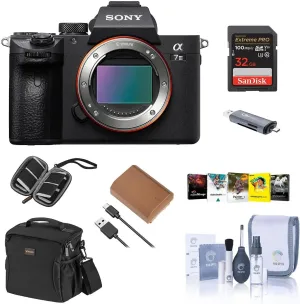 Sony Alpha a7 III Mirrorless Digital Camera - Bundle with Shoulder Bag, 32GB SD Card, Cleaning Kit, Card Reader, SD Card Case, Corel PC Software Kit, Extra Battery
