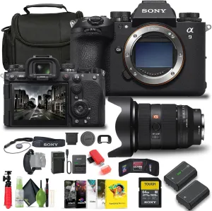 Sony Alpha a9 III Mirrorless Camera - 24.6MP Full Frame Global Shutter (ILCE-9M3), Sony FE 24-70mm Lens, 64GB Memory Card, Filter Kit, Bag, NP-FZ100 Compatible Battery