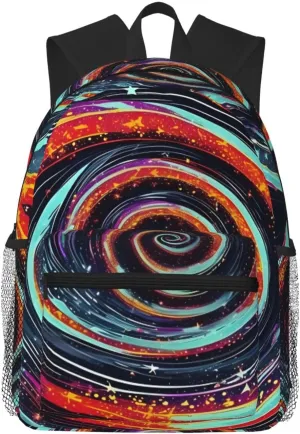 Space Spiral Cosmic Backpack Cute Print Bookbag Women Travel Casual Water-resistant Backpack Travel Bag bags