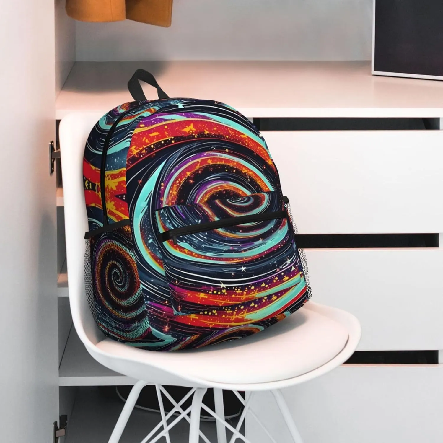 Space Spiral Cosmic Backpack Cute Print Bookbag Women Travel Casual Water-resistant Backpack Travel Bag bags