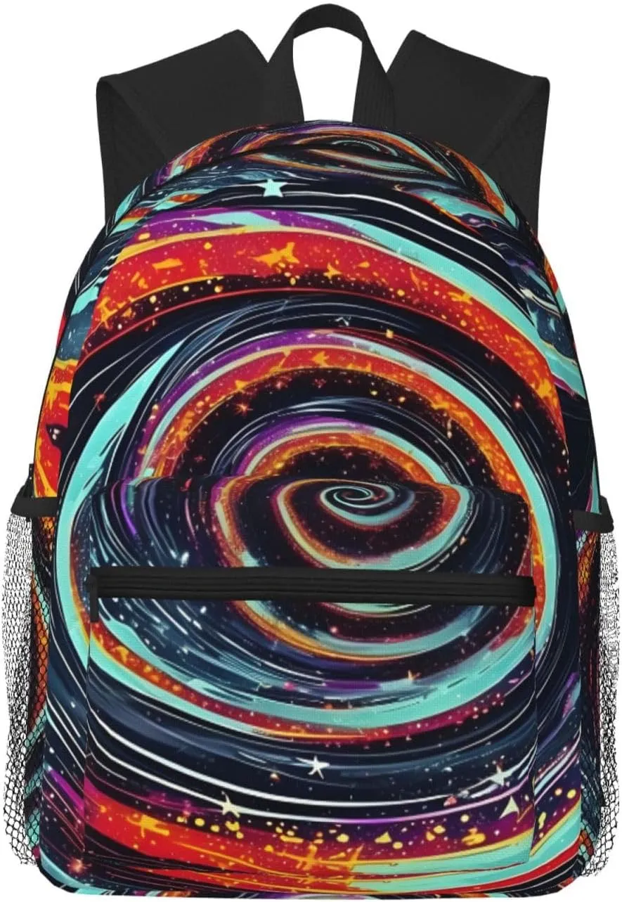 Space Spiral Cosmic Backpack Cute Print Bookbag Women Travel Casual Water-resistant Backpack Travel Bag bags