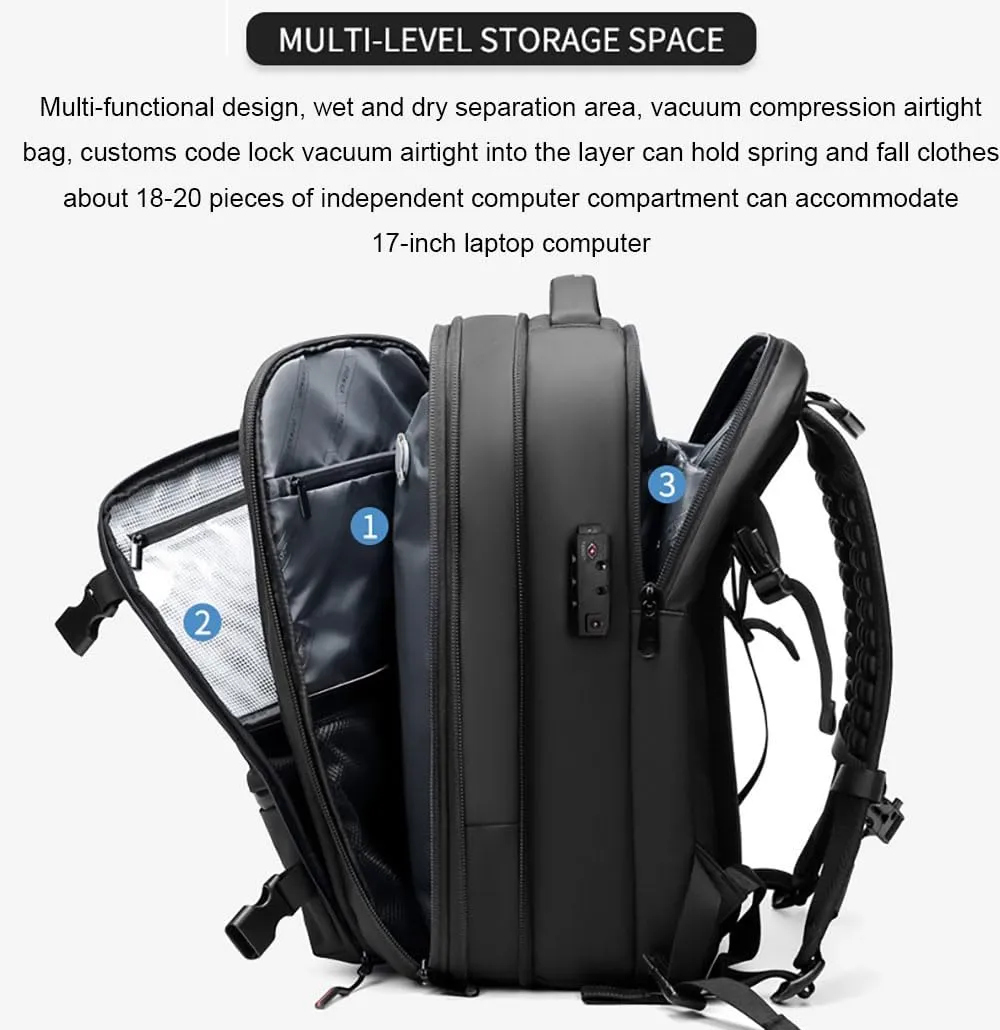 Spacevacpro Backpack, Expandable Multifunctional Large Capacity, Travel Backpack With Vacuum Water Resistant (Green)