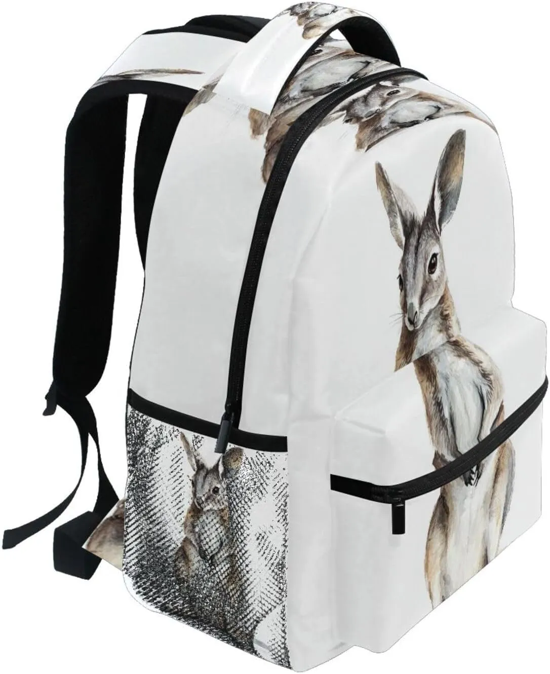 Sport Backpack for Unisex Adult Waterproof Carry On Backpacks with Chest Strap for College Work Aesthetic Macropodidae White