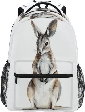 Sport Backpack for Unisex Adult Waterproof Carry On Backpacks with Chest Strap for College Work Aesthetic Macropodidae White