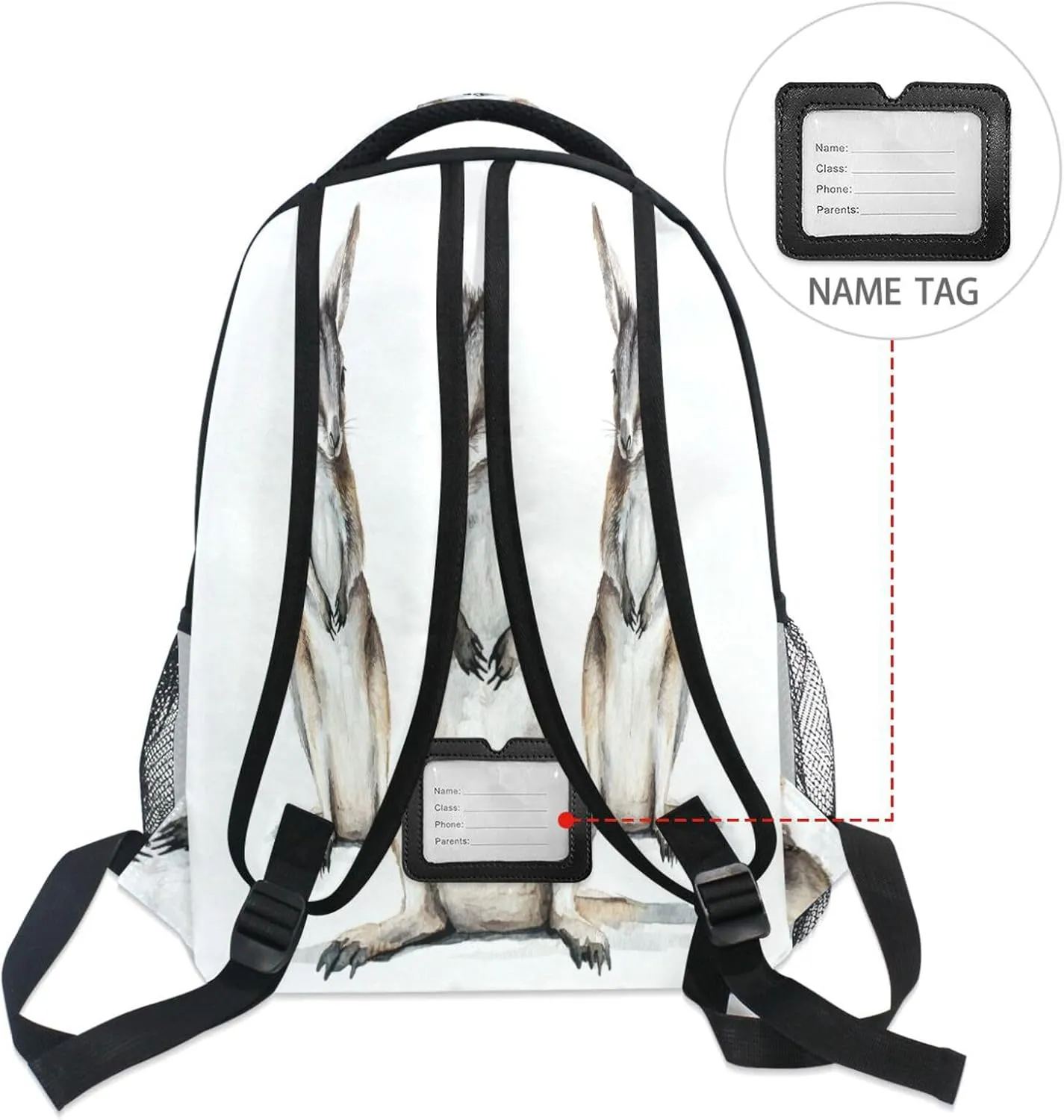 Sport Backpack for Unisex Adult Waterproof Carry On Backpacks with Chest Strap for College Work Aesthetic Macropodidae White