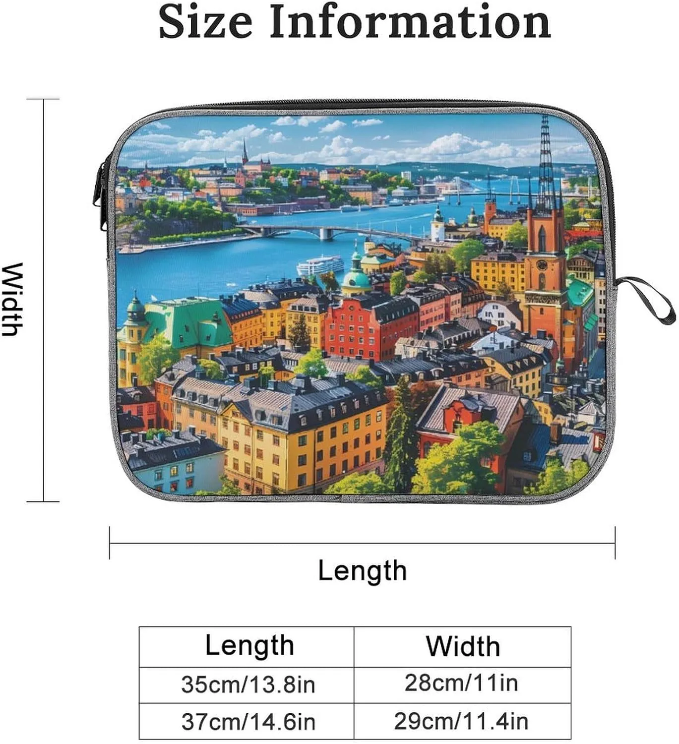 Stockholm Sweden Laptop Sleeve Case Protective Notebook Carrying Bag Travel Briefcase 13inch
