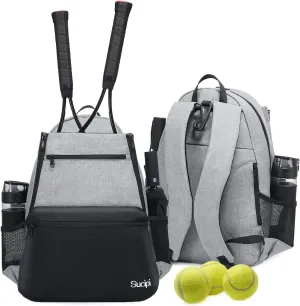Sucipi Tennis Bag Professional Tennis Backpack for Men and Women Racket Bags Holds 2 Rackets with Ventilated Shoe Compartment