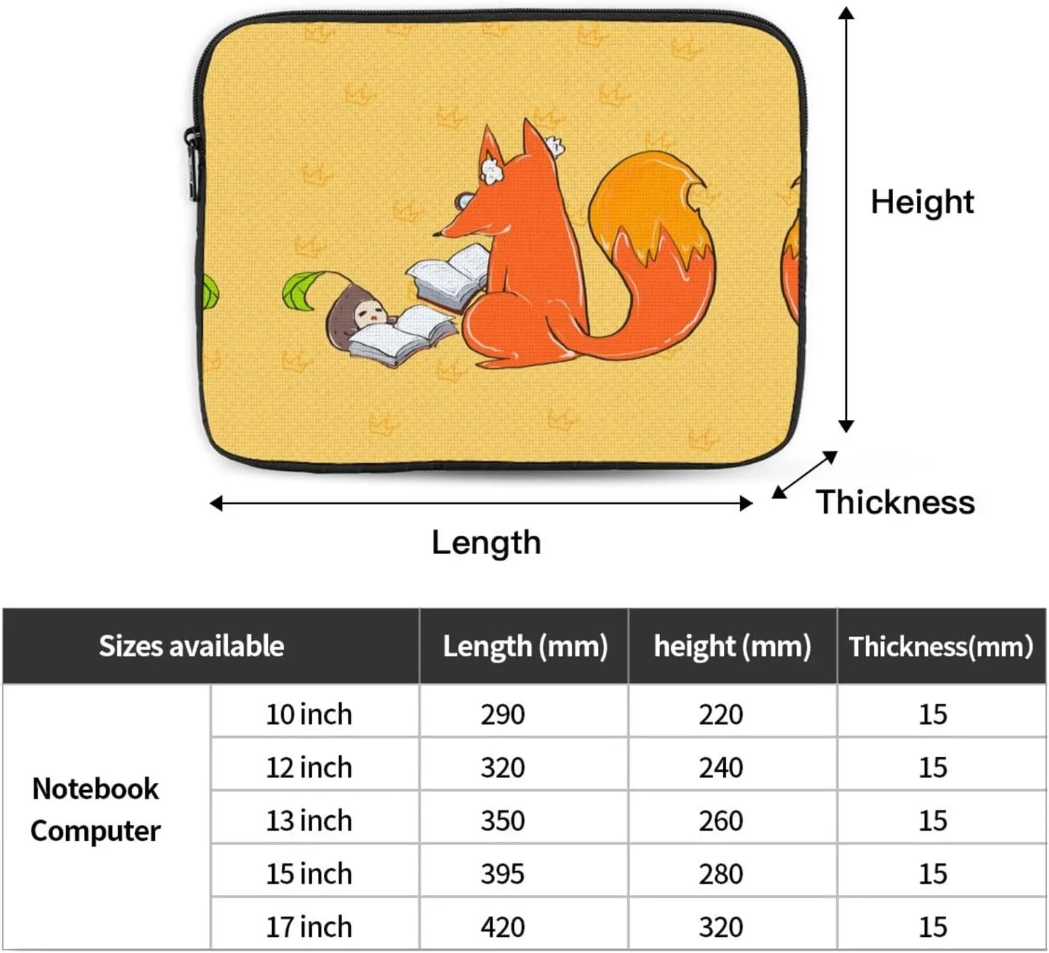 Sunflower Seeds and Foxes Shockproof Portable Laptop Sleeve Bag 13 inch - Slim and Lightweight Laptop Case for Daily Use, Travel, and Business