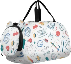 Supplies Sketch Youth Sports Duffel Bag with Ventilated Shoe Compartment|All-Season Lightweight Travel Gym Bag for Girls & Boys|Water-Resistant Gear Bag