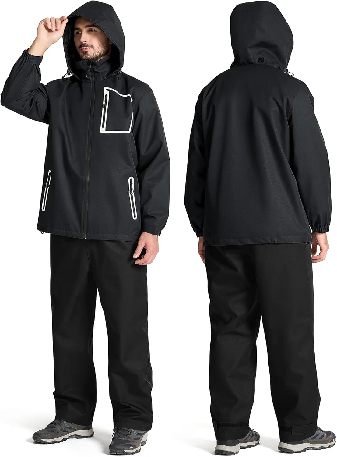 SWISSWELL Golf Rain Suits for Men Waterproof Golf Rain Gear Lightweight Windbreaker Jacket and Pants for Outdoors Work