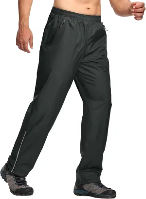 SWISSWELL Men's Golf Rain Pants Hiking Pants for Men Waterproof Breathable Mesh with Waterproof Zipper Pockets