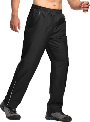 SWISSWELL Men's Golf Rain Pants Hiking Pants for Men Waterproof Breathable Mesh with Waterproof Zipper Pockets