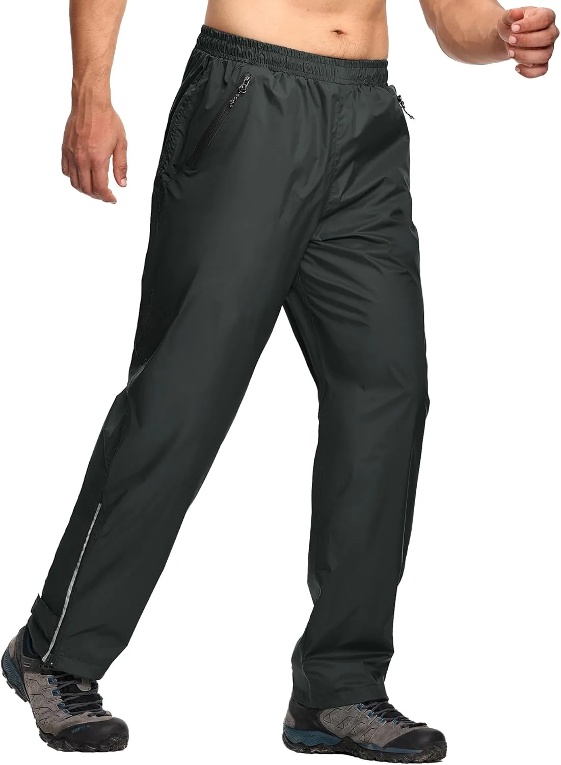 SWISSWELL Men's Golf Rain Pants Hiking Pants for Men Waterproof Breathable Mesh with Waterproof Zipper Pockets