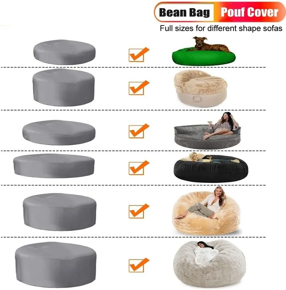 SXBCyan Round Waterproof Sofa Bed Inner Liner Cover Beanbag Pouf Insert Lining Case Cushion Pillowcase Wash Bag (Color : Waterproof Liner, Size : 90x50cm)