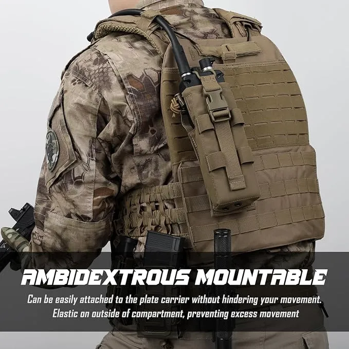 Tactical Radio Holster, Molle Radio Pouch Radio Holder of Single-Handed Operation for Duty Belt Vest Compatible with PRC 152/148 Mainstream Military Intercom Models