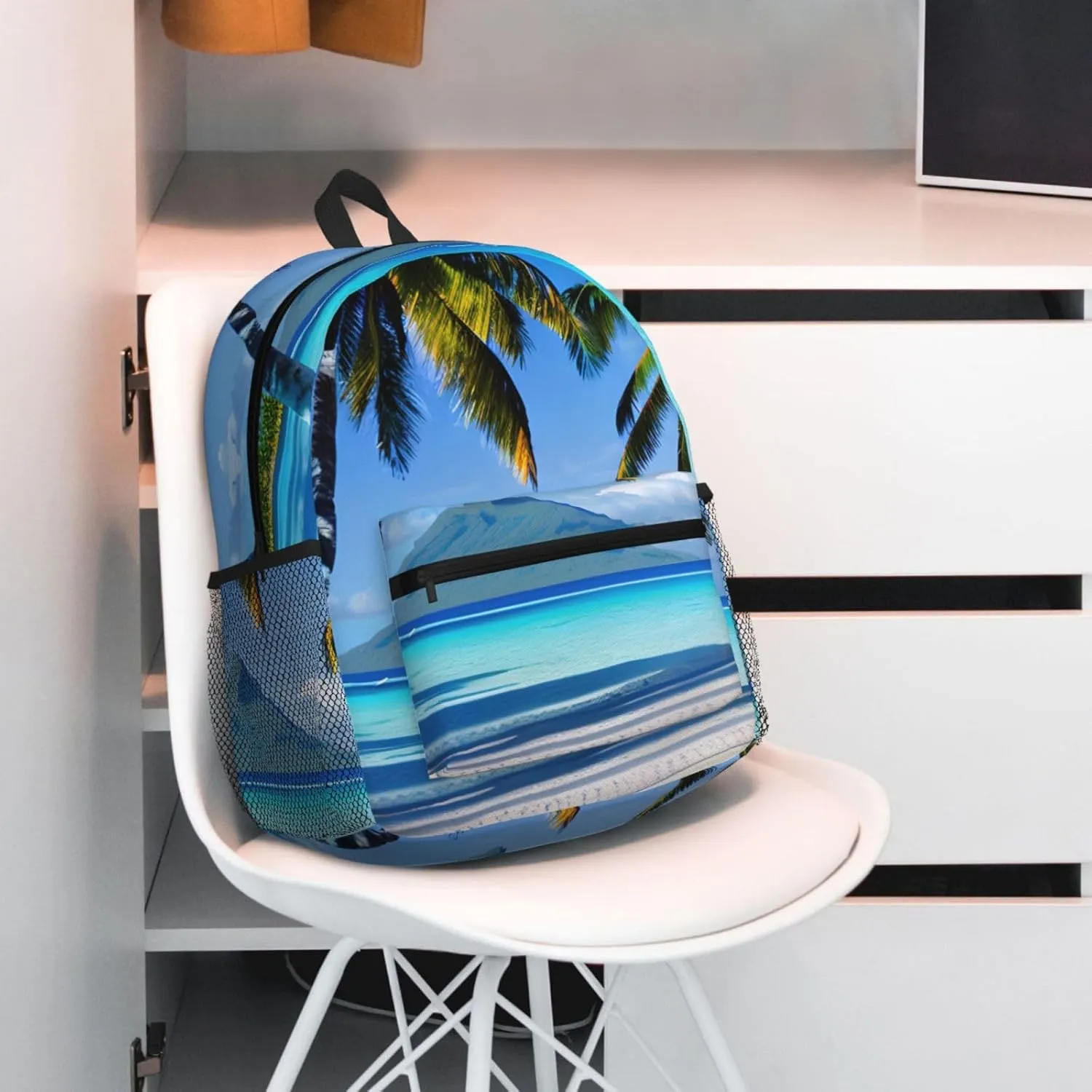 Tahiti Beaches Backpack Cute Print Bookbag Women Travel Casual Water-resistant Backpack Travel Bag bags