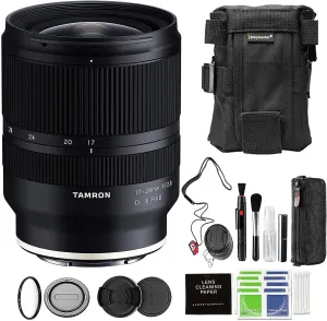 Tamron 17-28mm f/2.8 Di III RXD Lens for Sony E with Advanced Accessories & Travel Bundle (Tamron USA 6-Year Warranty)
