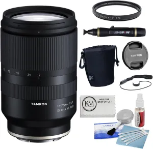 Tamron 17-70mm f/2.8 Di III-A VC RXD Lens for Sony E Bundled with 67mm UV Filter   Lens Pouch   5-Piece Camera Cleaning Kit   Cleaning Lens Pen   Lens Cap Keeper   Microfiber Cleaning Cloth (7 Items)