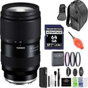 Tamron 28-75mm f/2.8 Di III VXD G2 Lens for Sony E with Advanced Accessory and Travel Bundle (6 Year Limited USA Warranty) | 28-75mm Lens E Mount