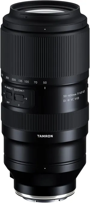 Tamron 50-400mm f/4.5-6.3 Di III VC VXD Lens for Sony Full Frame Mirrorless Cameras Black