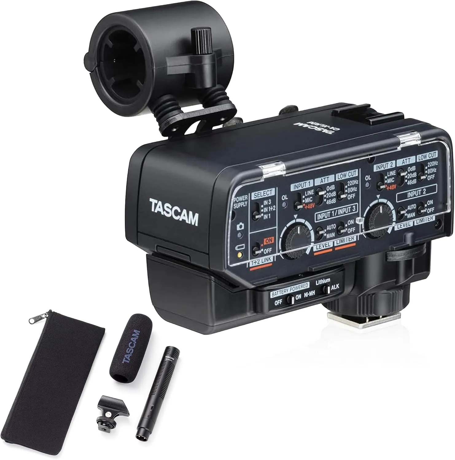 TASCAM CA-XLR2d-AN and Shotgun Microphone Bundle
