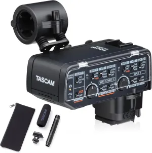 Tascam CA-XLR2d-C and Shotgun Microphone Bundle