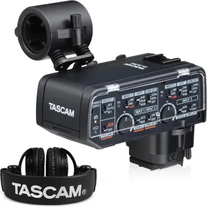 Tascam CA-XLR2d-C Canon Kit XLR Mic Adapter and Studio Headphones