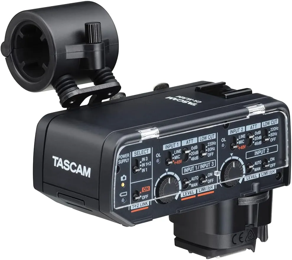 Tascam Canon Kit XLR Microphone Adapter for Mirrorless Cameras, Black (CA-XLR2d-C)