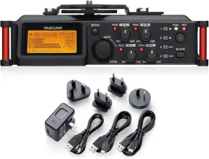 TASCAM DR-70D Portable Recorder and Power Adapter Bundle