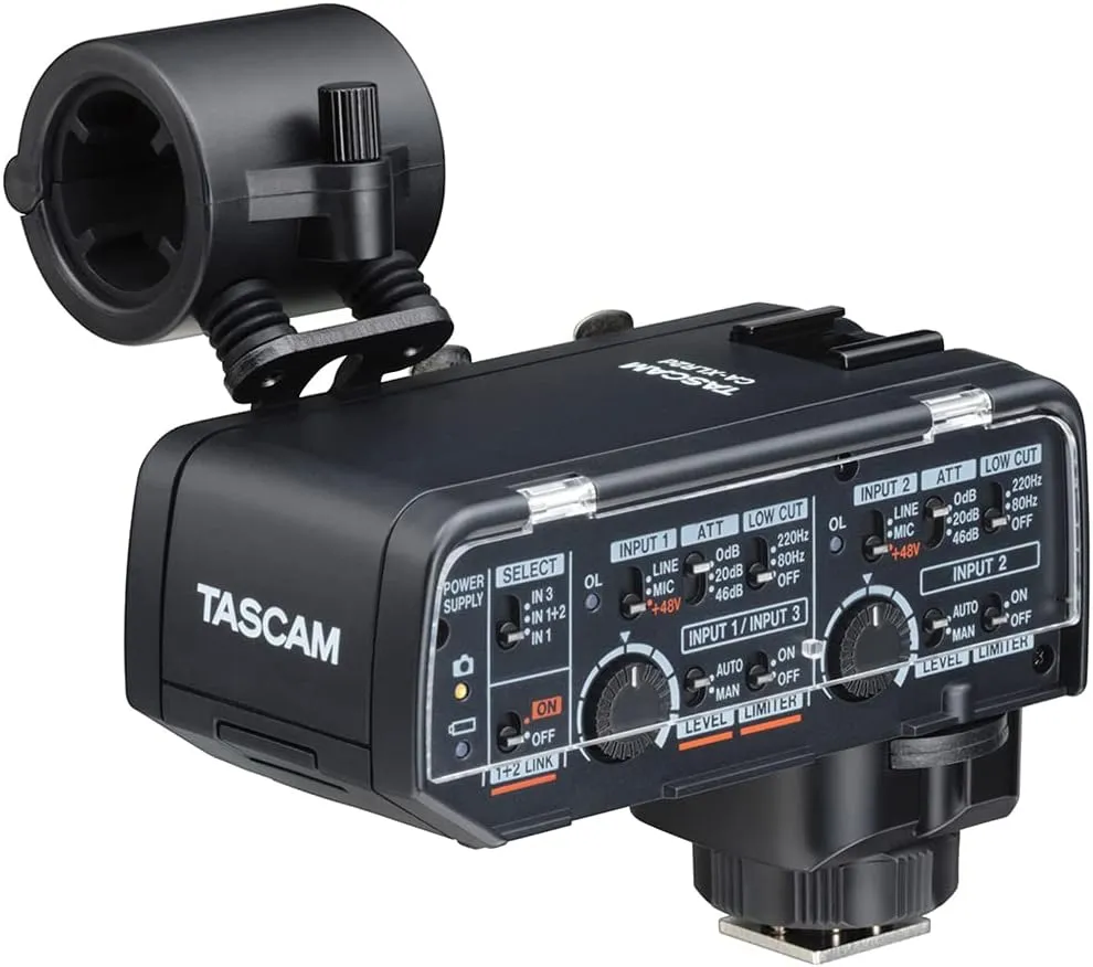 Tascam FUJIFILM Kit XLR Microphone Adapter for Mirrorless Cameras, Black (CA-XLR2d-F)