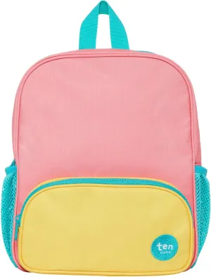 Ten Little Toddler Backpack, Kids Backpack for Boys & Girls - Toddler Bookbag Made with Recycled Materials for Preschool, Kindergarten - Toddler Bag, Daycare Bag - 12” Kids Backpack, Pink/Yellow