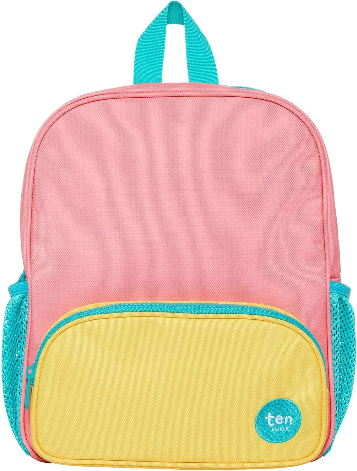 Ten Little Toddler Backpack, Kids Backpack for Boys & Girls - Toddler Bookbag Made with Recycled Materials for Preschool, Kindergarten - Toddler Bag, Daycare Bag - 12” Kids Backpack, Pink/Yellow