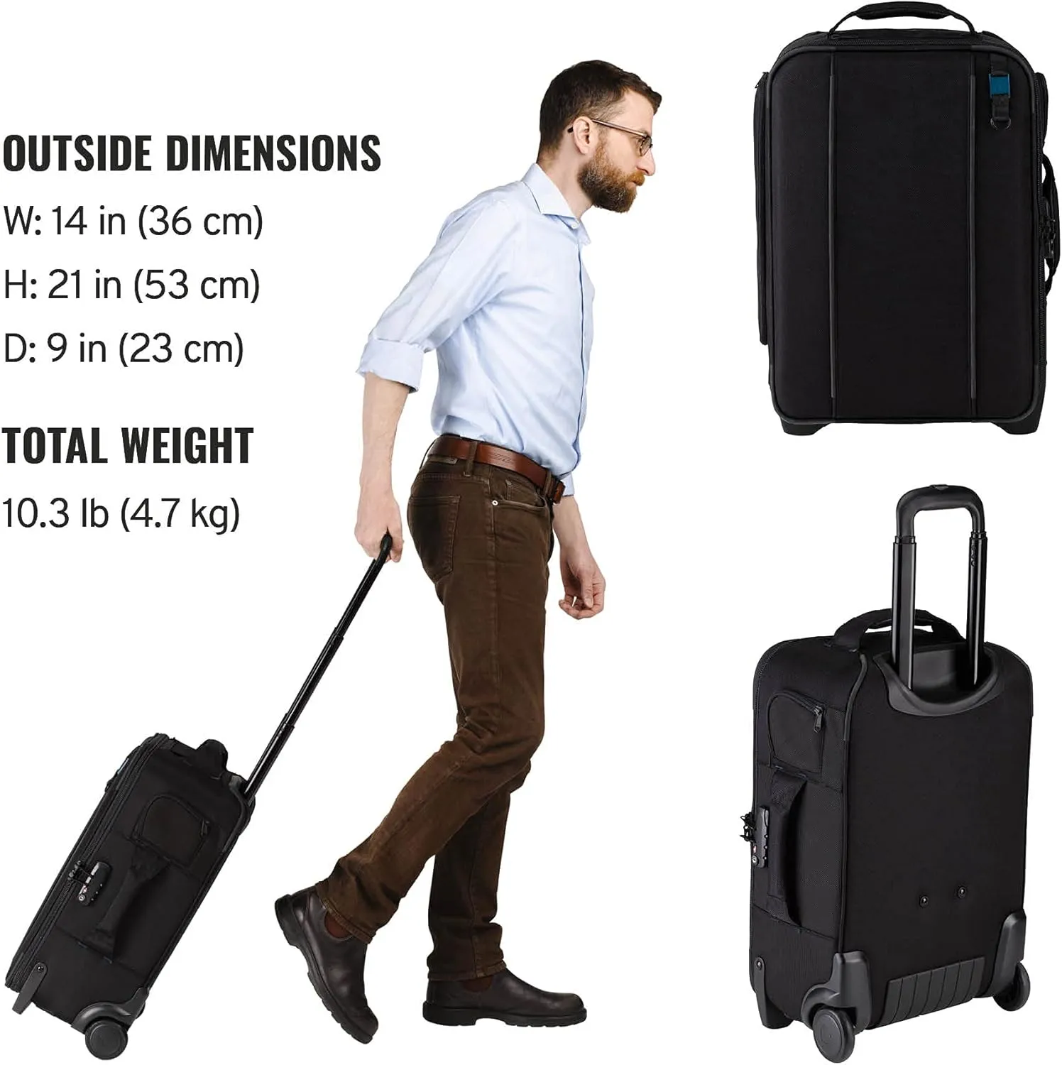 Tenba Roadie Air Case Roller 21 US Domestic Carry-On Camera Bag with Wheels (638-715)