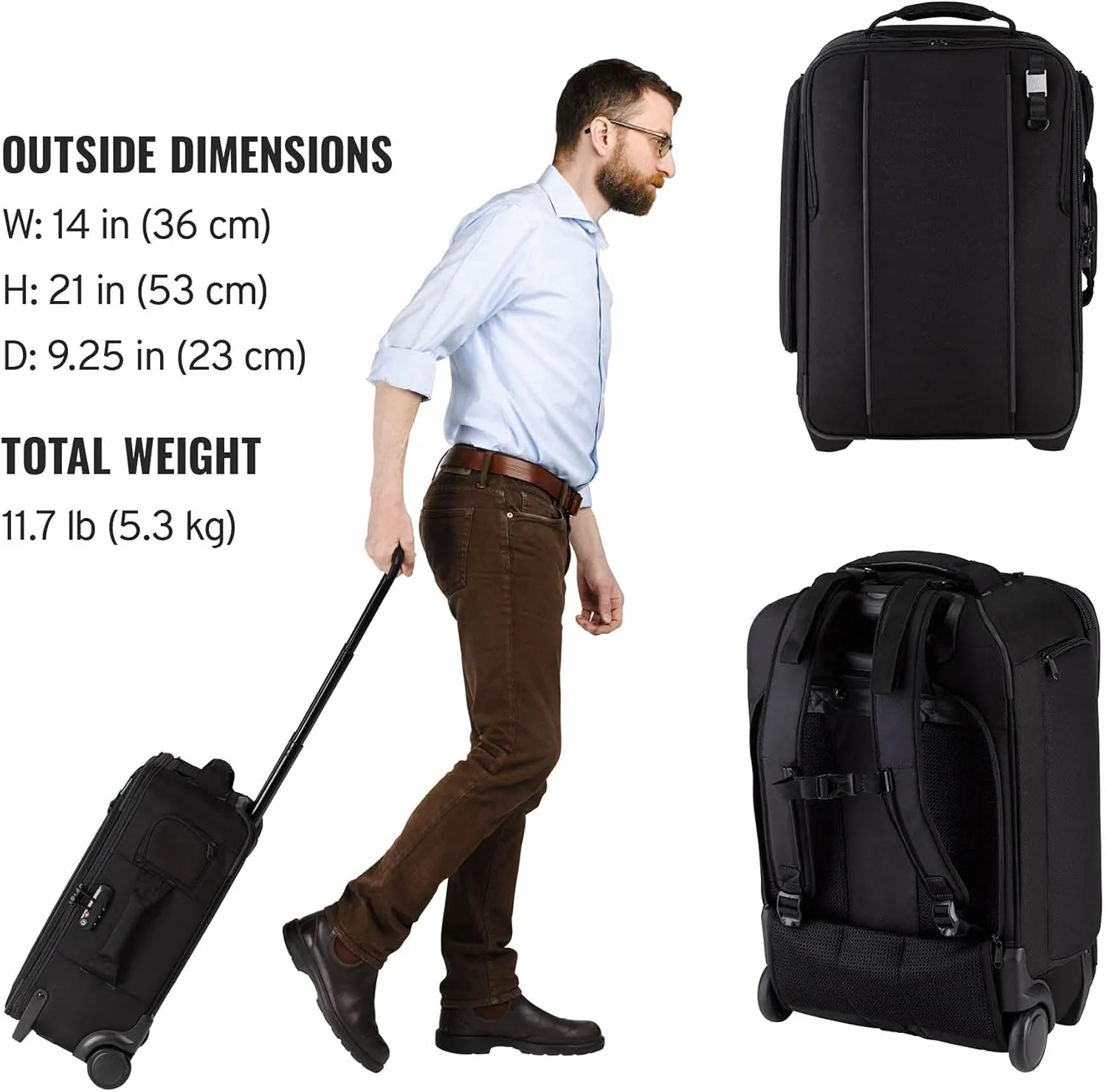 Tenba Roadie Hybrid Roller 21 US Domestic Carry-On Camera Bag with Wheels (638-713)