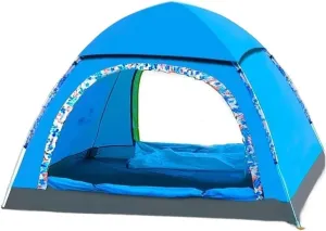 Tents for Camping Beach Tents Automatic Quick Opening Camping Tent Large Space Super Breathable Outdoor Tent 2-3 Person Rainproof Family Tents for Camping Hiking Traveling, 150x200x110cm, Blue