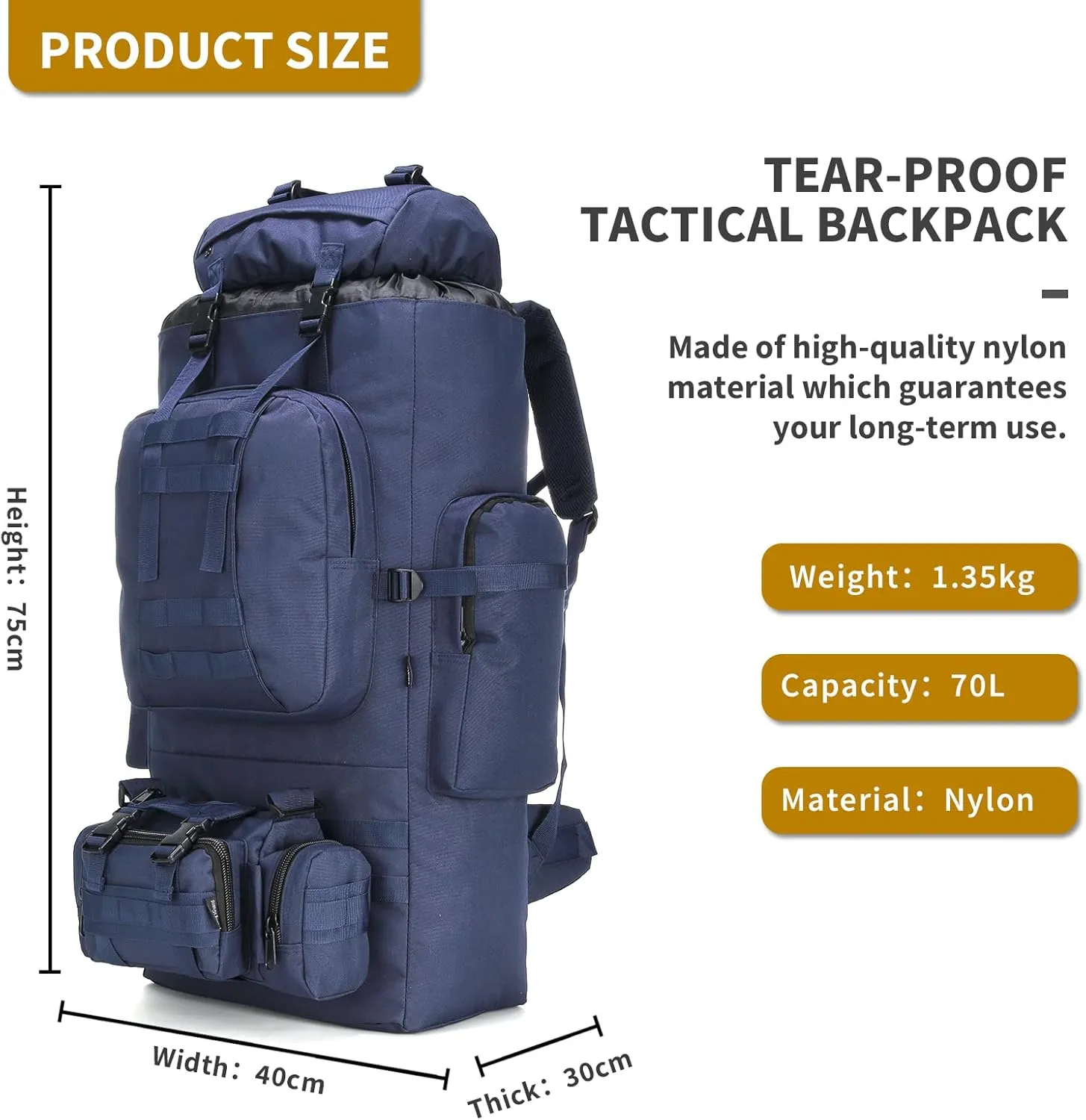 Tianya Outdoor Military Tactical Backpack Molle Assault Bag Mountaineering Backpack Outdoor Sports Backpack