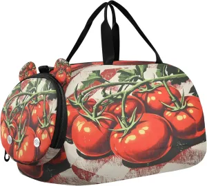 Tomatoes Youth Sports & Travel Duffle Bag with Shoe Compartment,Waterproof Gym Bag for Girls and Boys (Overnight Essentials Organizer)