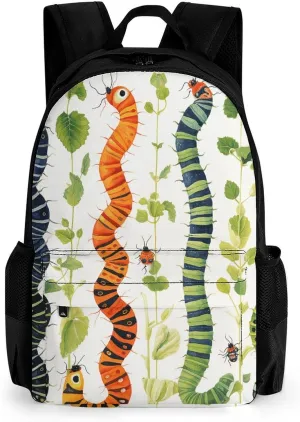 Travel Backpack for Men Women 15.6 Inch Laptop Backpack Caterpillar Pattern Carry On Backpack Work Business Backpacks