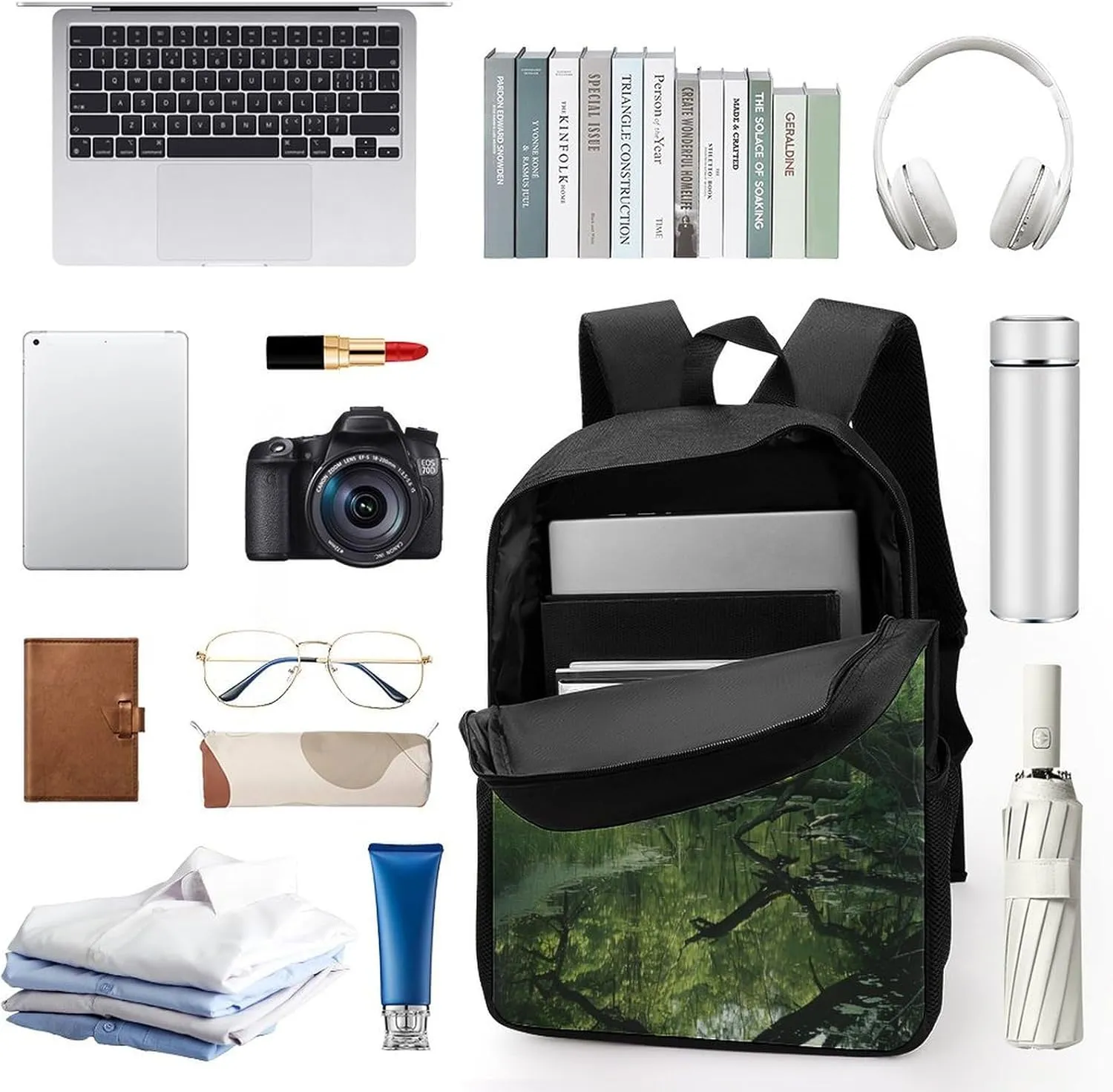 Travel Laptop Backpack Slim Durable Lightweight Back Pack Cute An Ancient Swamp Small Backpack For Women Men