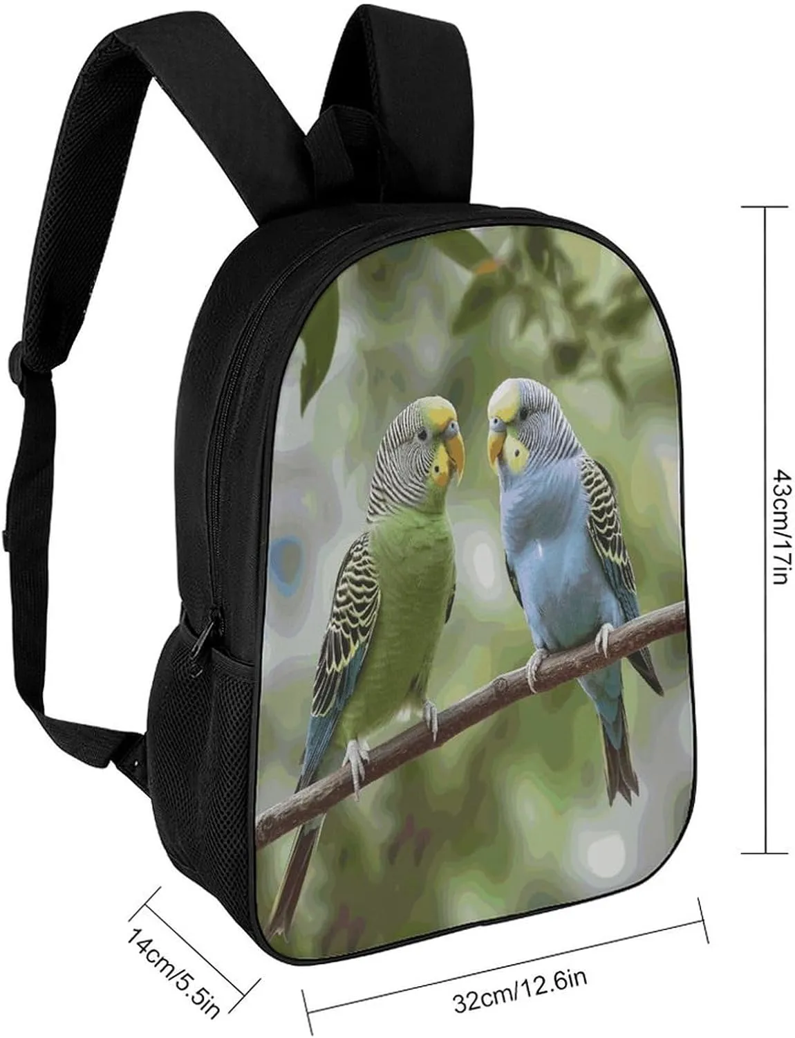 Travel Laptop Backpack Slim Durable Lightweight Back Pack Cute Blue And Green Parakeets Small Backpack For Women Men