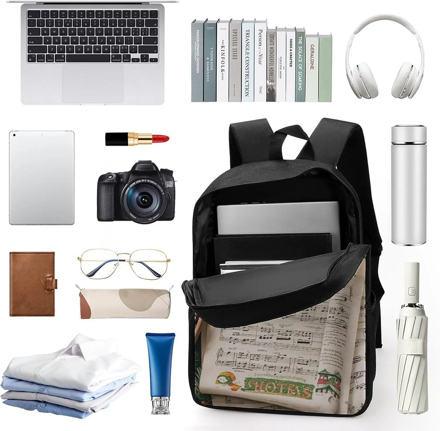 Travel Laptop Backpack Slim Durable Lightweight Back Pack Cute Carol Small Backpack For Women Men