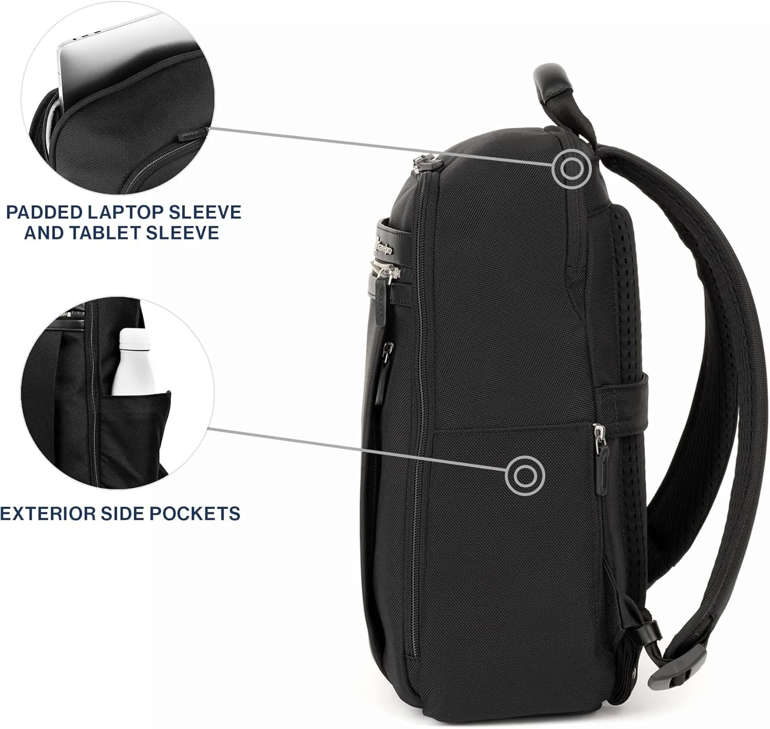 Travelpro Platinum Elite Slim Laptop Travel Backpack, Fits up to 16 Inch Laptop, Business, Water Resistant, Men and Women, Black