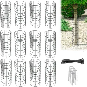 Tree Trunk Protectors, 16.6" Metal Mesh Tree Bark Protector Expandable Tree Protectors Trunk Guards, Mesh Tree Bark Protector for Preventing Tree Trunk from Trimmers Mowers Rodents (12)