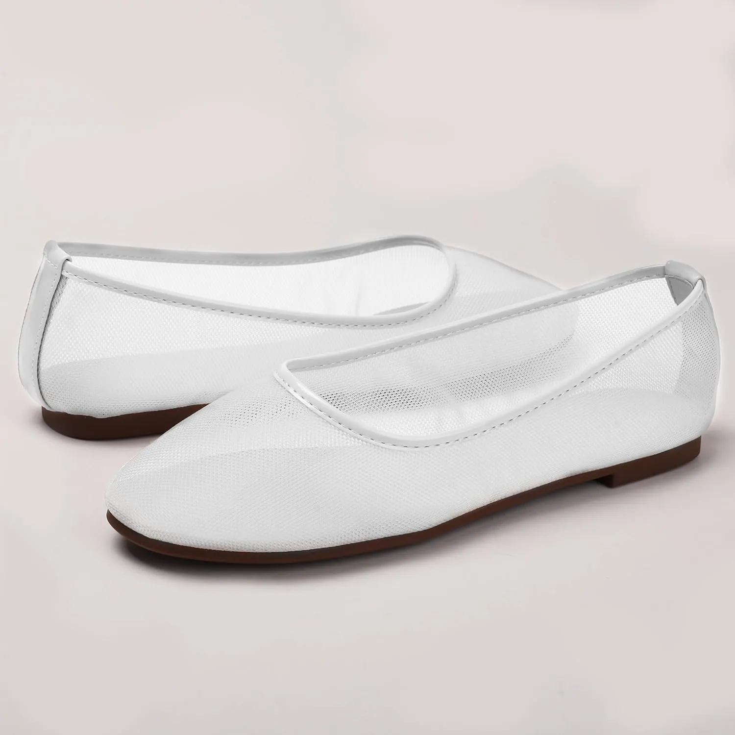 Tulle Mesh Ballet Flats Elegant Round Toe Work Dress Shoes Chic Comfortable Stylish Footwear for Everyday Use