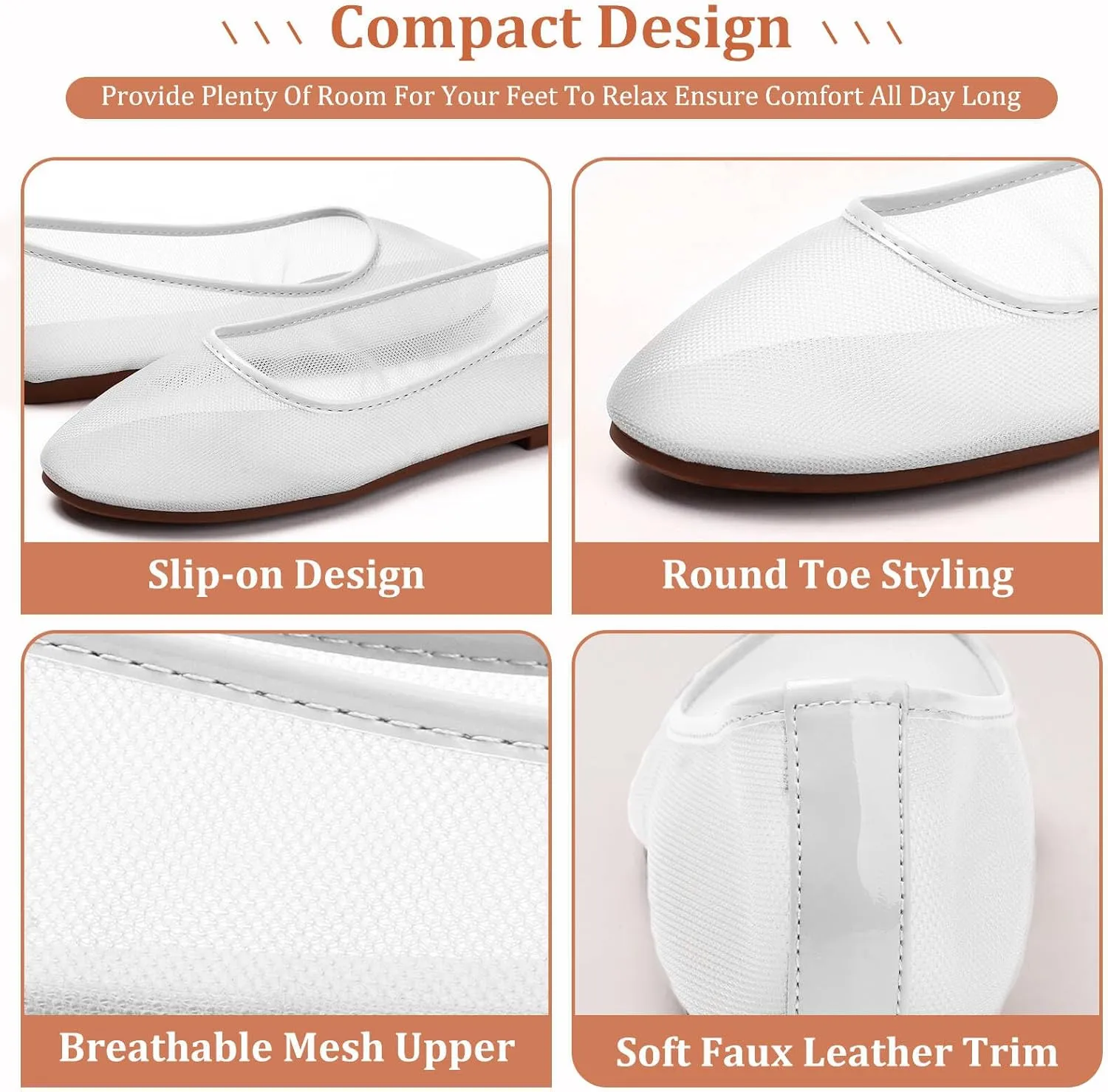 Tulle Mesh Ballet Flats Elegant Round Toe Work Dress Shoes Chic Comfortable Stylish Footwear for Everyday Use